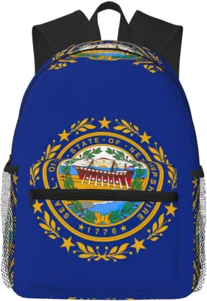 New Hampshire state flag College Backpack For Women Men,Lightweight Travel Bag Backpack With Pockets for Women Men