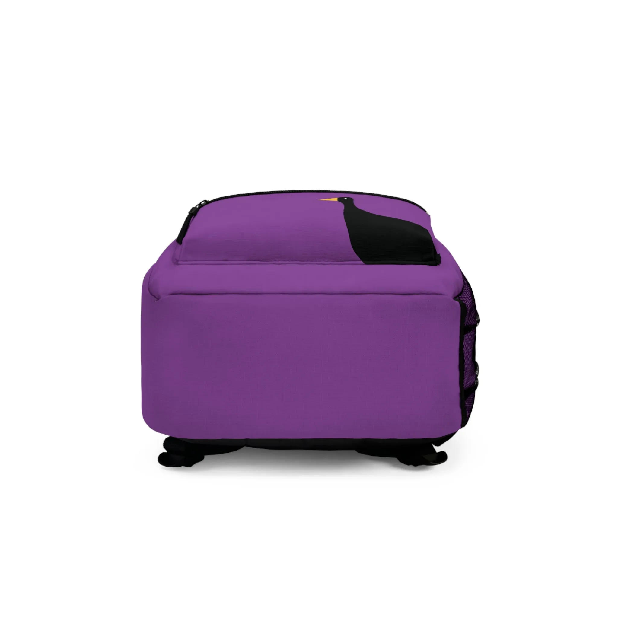 Nifty Ducks Travel Logo Backpack - Travel Bag with Black Duck Design - Purple