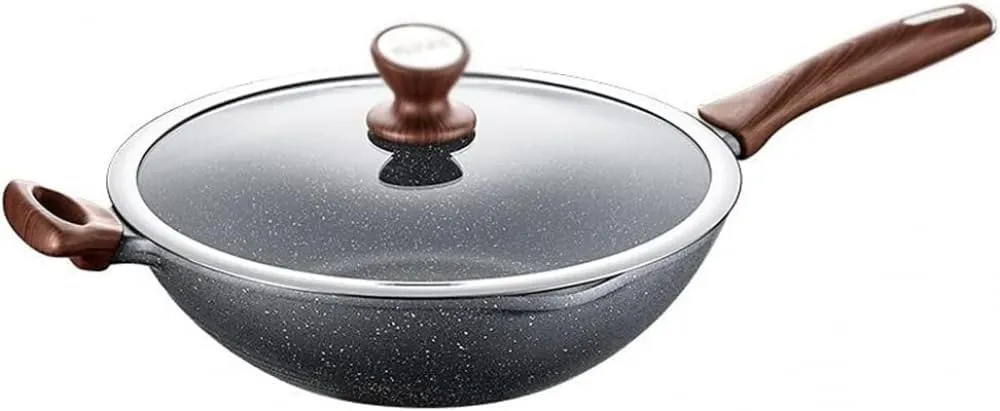 Non-Stick Pan Wok No Oil Smoke Pot with Wok Wok Gas Cooker Universal Non Stick Pan Pancake Pan Frying Pot Cooking -32cm (32cm)
