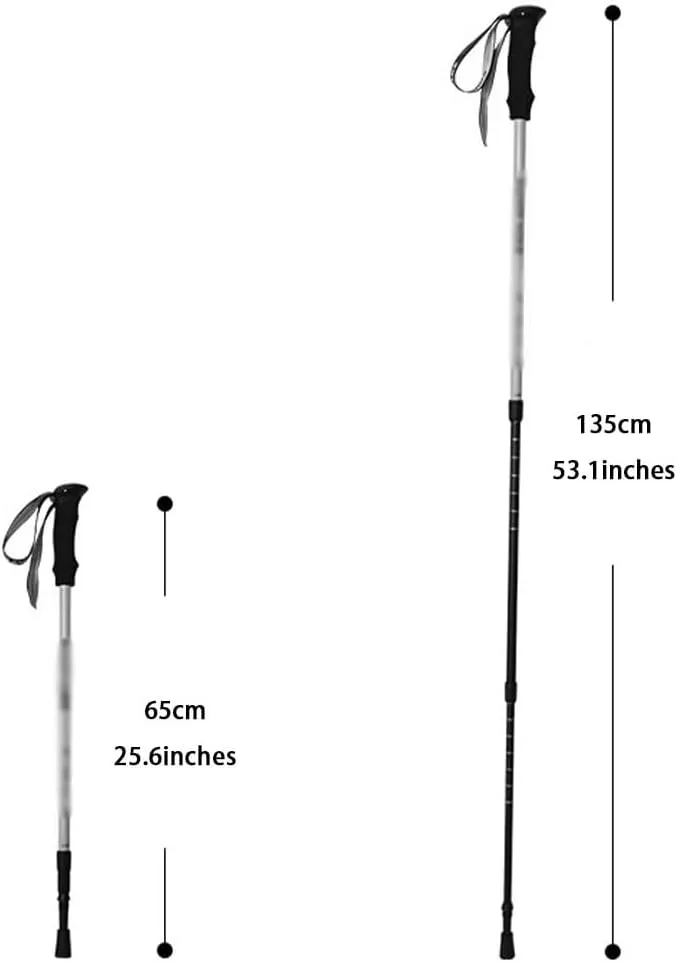 Nordic Hiking Trekking Poles, with EVA Grip   Adjustable Wrist Strap, Aluminum Alloy Walking Stick, for Skiing, Traveling