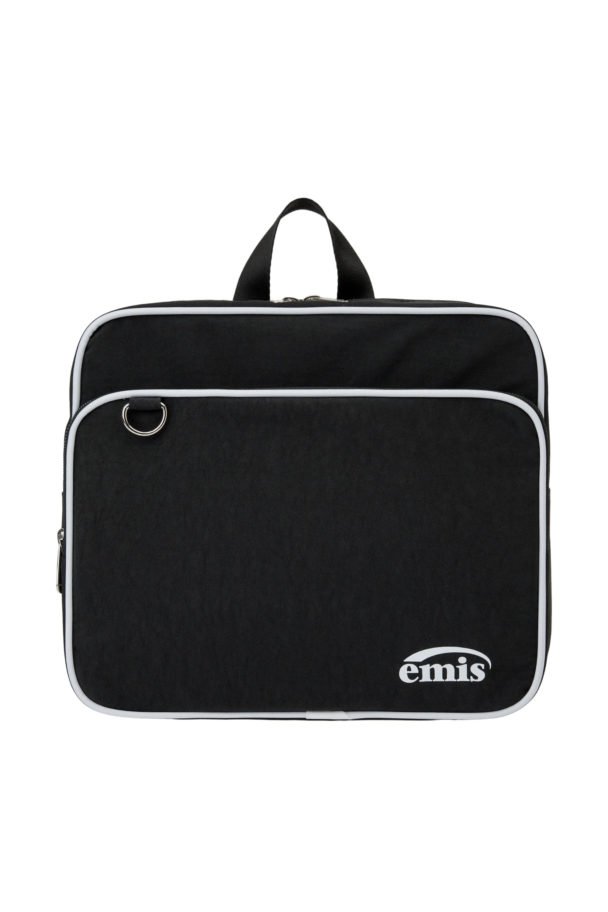 NYLON ZIP-POCKET BACKPACK-BLACK