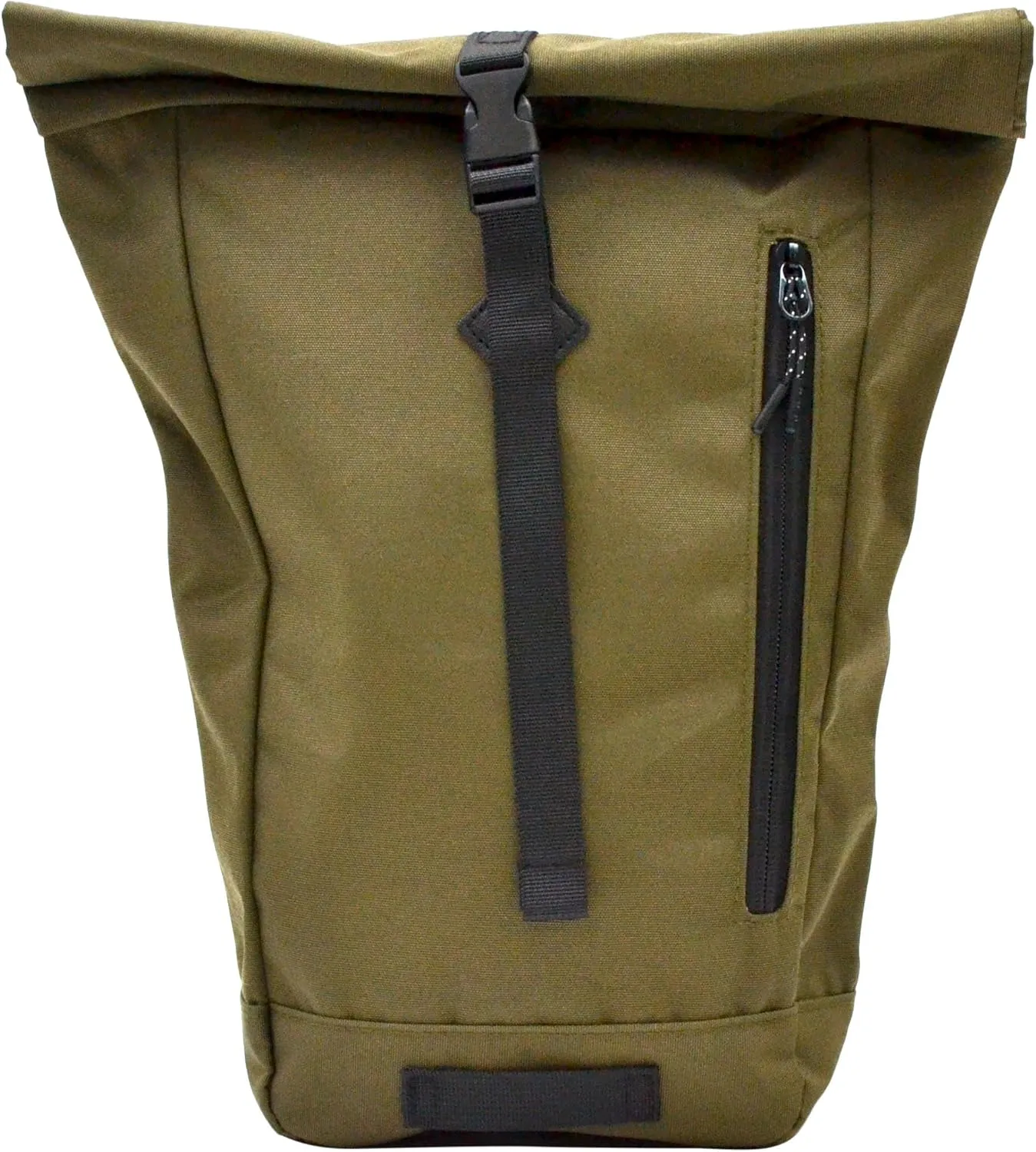 Olive Rolltop Backpack - 15x10x3.5 In Adventure-Ready Roll Top Backpacks in Water-Resistant Polyester, 7.5 Liter Capacity Roll Up Backpack with Tablet Sleeve, Back Zipper, and External Pocket
