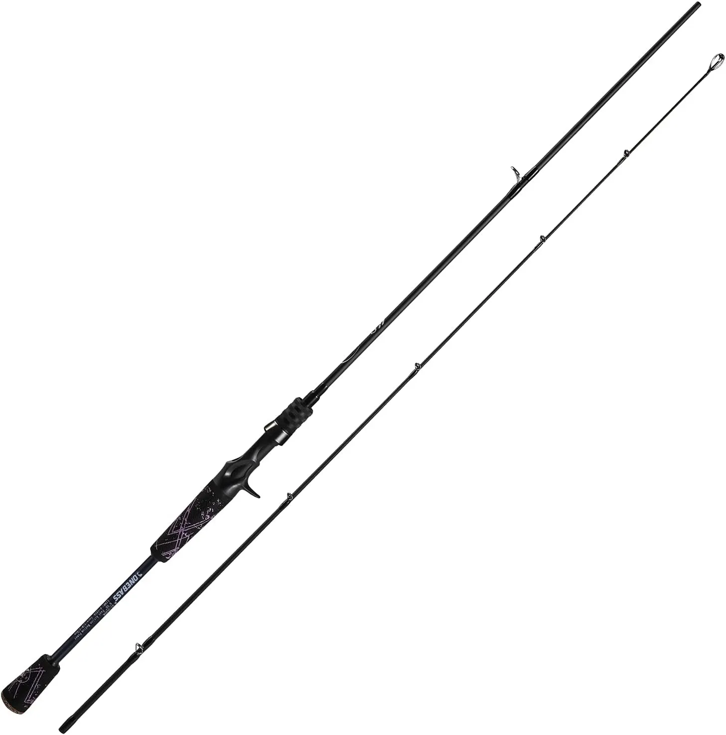 One Bass Fishing Pole 24 Ton Carbon Fiber Casting and Spinning Rods - Two Pieces, SuperPolymer Handle Fishing Rod for Bass Fishing