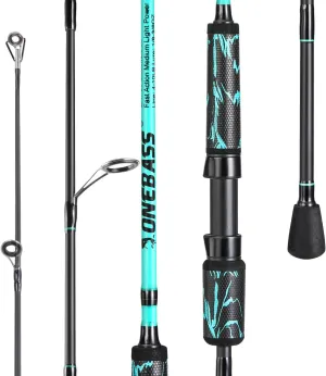One Bass Spinning Rod & Casting Rod, High Performance IM6 Graphite Fishing Pole for Bass Fishing,2- Piece Desgin for Travel