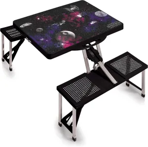 ONIVA - a Picnic Time brand - Star Wars Death Star Folding Picnic Table - Camping Table - Outdoor Table with Umbrella Hole, (Black)