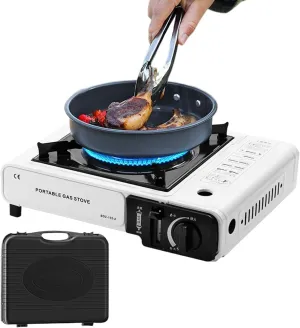 Outdoor Camp Stove - Portable Cooking Burner for Camping Trips, 2900W Adjustable Flame Cooker with Compact Design, Easy Grill Gadget for Hiking, Tailgate Parties, BBQs, Backyard Meals