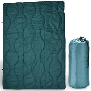 Outdoor Camping Travel Blanket - Cold Weather Nylon Blanket Camping Blanket for Road Trips, Camping, Hiking and Backpacking - Lightweight, Compact and Packable - Camping Gifts - Blue