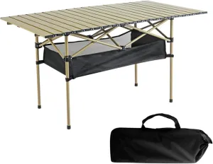 Outdoor Folding Portable Picnic Camping Table, Aluminum Roll Up Table with Convenient Carrying Bag for Indoor, Outdoor, Camping, Beach, Backyard, BBQ, Party, Patio, Picnic Yellow