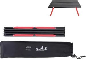 Outdoor Folding Table Portable Lightweight Camping Table Aluminum Collapsible Table Roll Picnic Table Applicable for Outdoor Activities