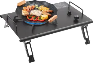 Outdoor Gas Stove, Electronic Ignition Outdoor Camping Cooking Stove Propane Stove with Knob Control and Storage Bag, Portable Gas Stove Burner for Camping Home Backyard Outdoor Cooking (Black)