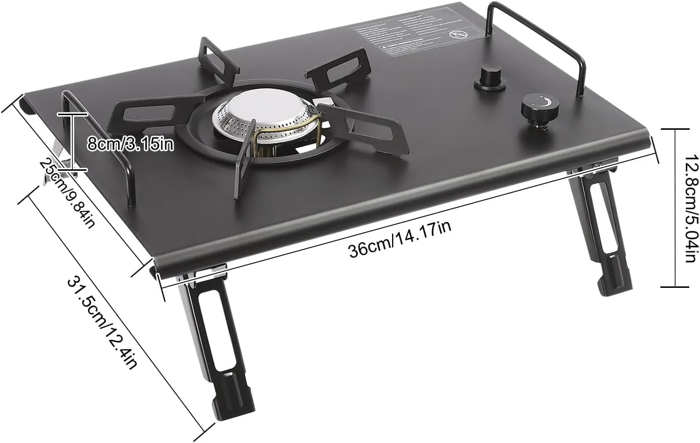 Outdoor Gas Stove, Electronic Ignition Outdoor Camping Cooking Stove Propane Stove with Knob Control and Storage Bag, Portable Gas Stove Burner for Camping Home Backyard Outdoor Cooking (Black)