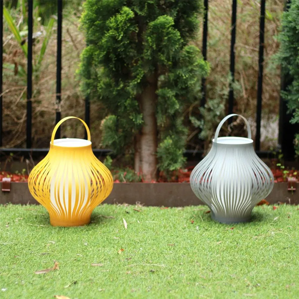 Outdoor LED Retractable Lantern in Grey or Yellow