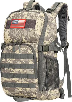 outdoor plus Camo Backpack for School,30L/40L Military Boys Backpack for Elementary Middle School, Army Day Pack for Outdoor
