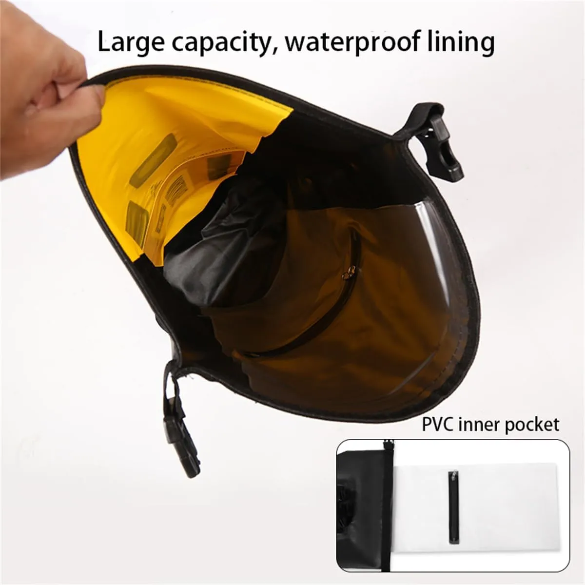 Outdoor PVC Waterproof Dry Backpack Water Floating Bag Roll Top Sack, Dry Bags for Kayaking Waterproof Flotation 30L (Black,30L)