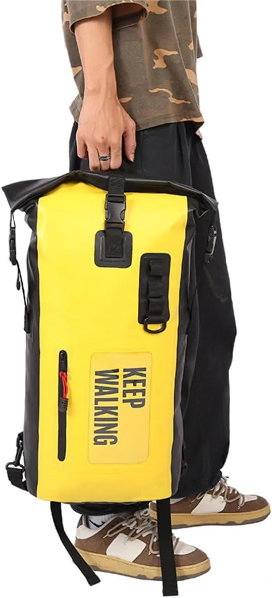 Outdoor PVC Waterproof Dry Backpack Water Floating Bag Roll Top Sack, Dry Bags for Kayaking Waterproof Flotation 30L (Black,30L)