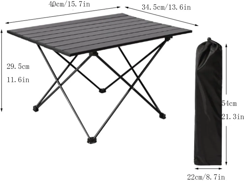 Outdoor Ultralight Aluminum Camping Table Portable Compact Backpacking Table Folding Beach Table for Picnics Hiking