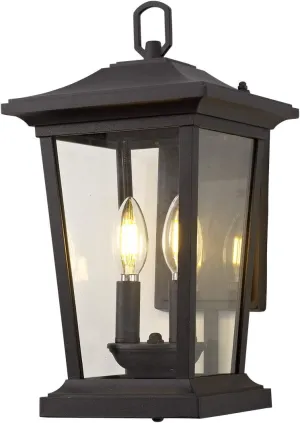 Outdoor Wall Lantern, Exterior Waterproof Wall Sconce Light Fixture, Black Anti-Rust Outside Porch Sconce Lights with Clear Glass