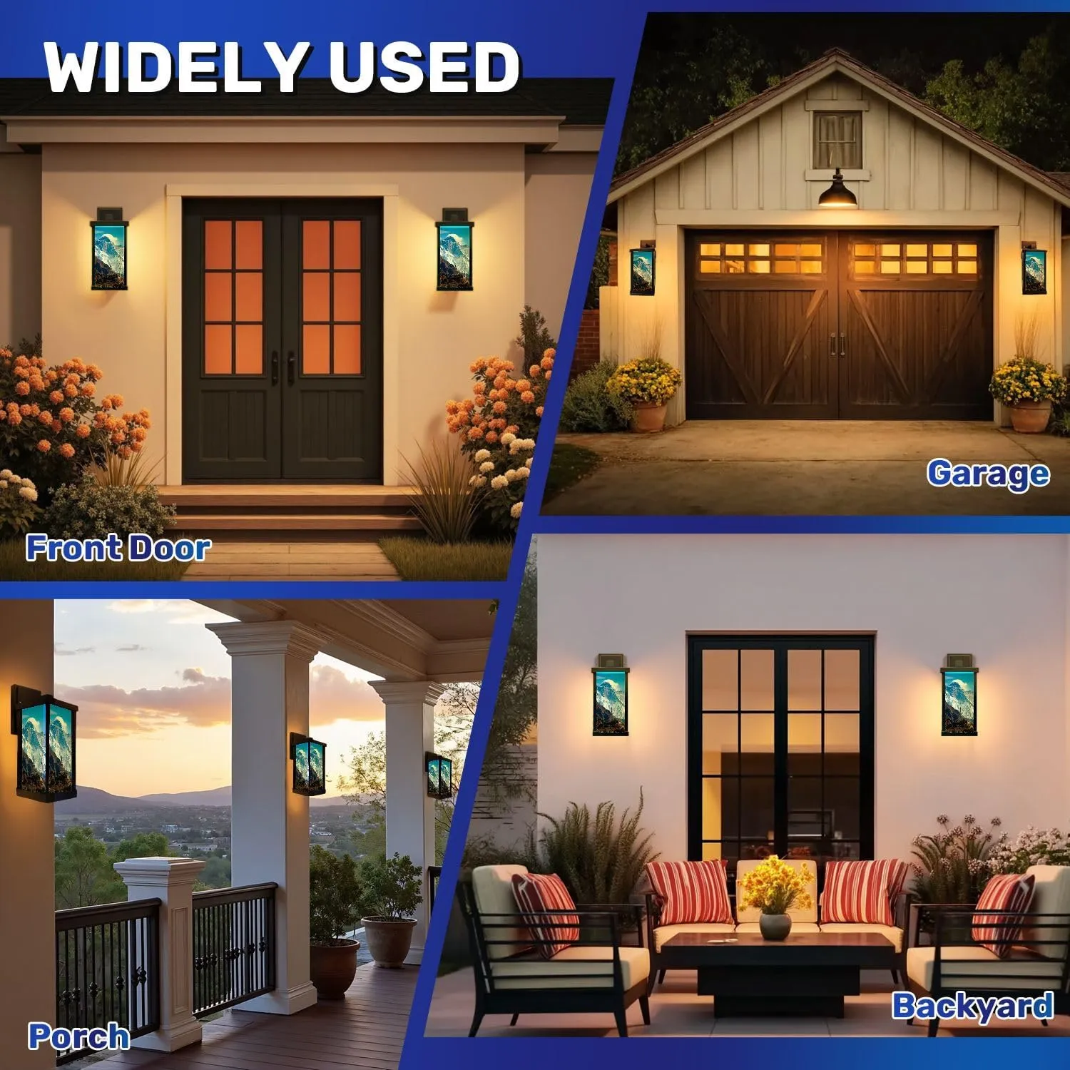 Outdoor Wall Light Fixtures Mt Everest Cloud Tibet Temple EBC Trekking Trip Exterior Waterproof Wall Sconce Lantern with Acrylic Shades Anti-Rust Lamp for Patio Doorway Garage