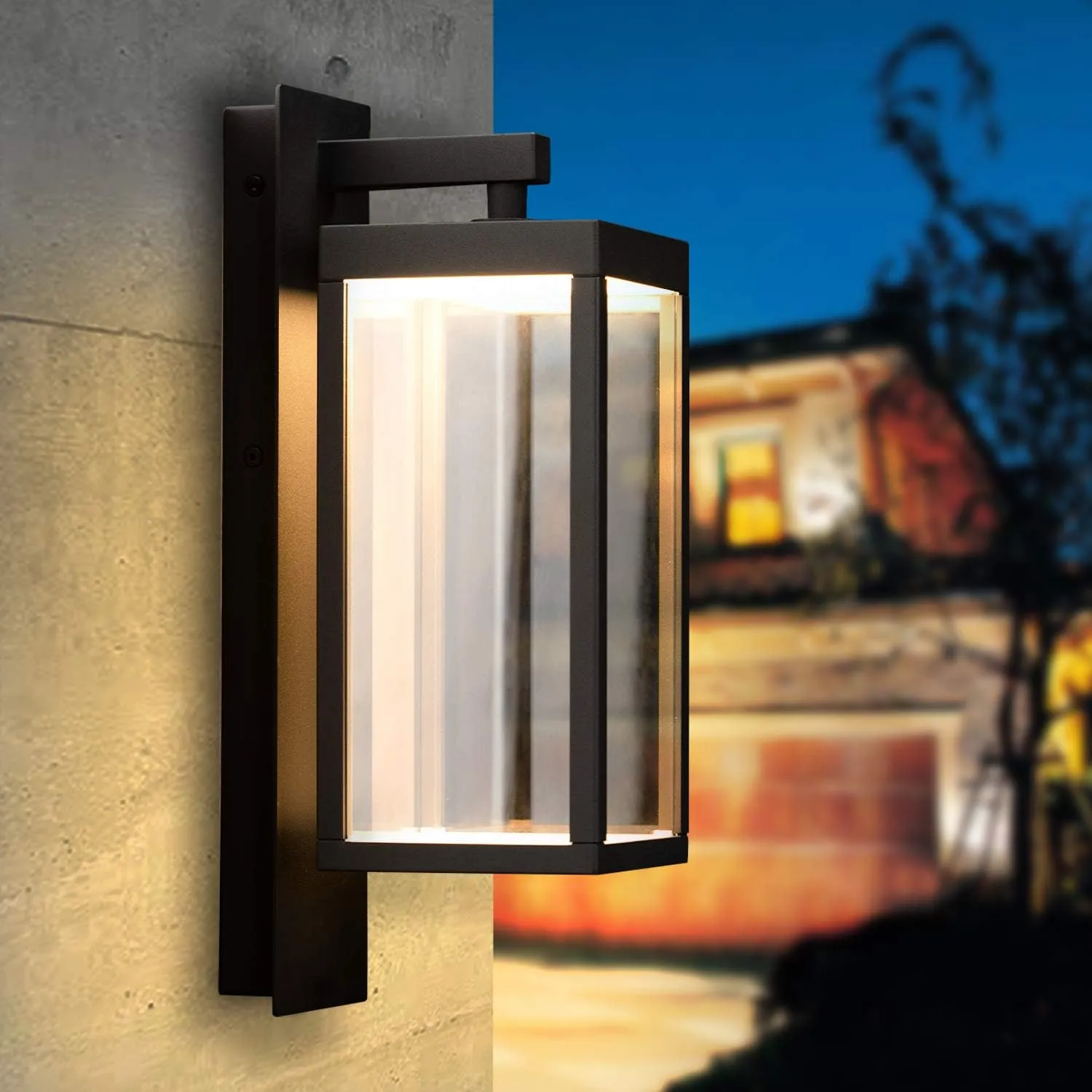Outdoor Wall Sconce Light Exterior IP54 Waterproof LED Wall Light Fixture Porch Light Outdoor Wall Mount Lamp Lantern Black Aluminum for Patio Garage House 13W 750Lm 3000K