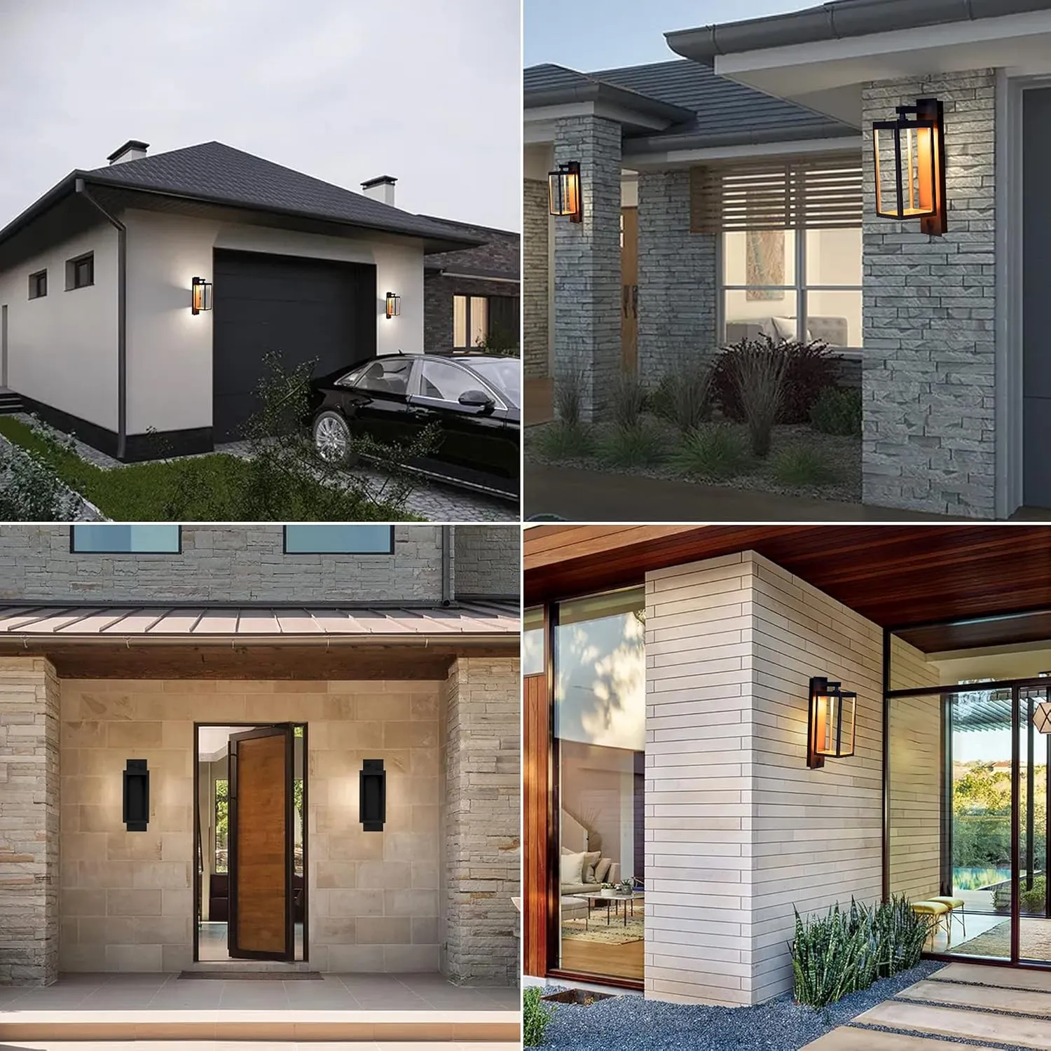 Outdoor Wall Sconce Light Exterior IP54 Waterproof LED Wall Light Fixture Porch Light Outdoor Wall Mount Lamp Lantern Black Aluminum for Patio Garage House 13W 750Lm 3000K