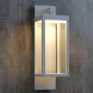 Outdoor Wall Sconce Light White LED Wall Mount Lantern Waterproof Exterior Wall Light Fixtures with Clear Glass Aluminum Wall Lamps for Porch House Front Door 750LM