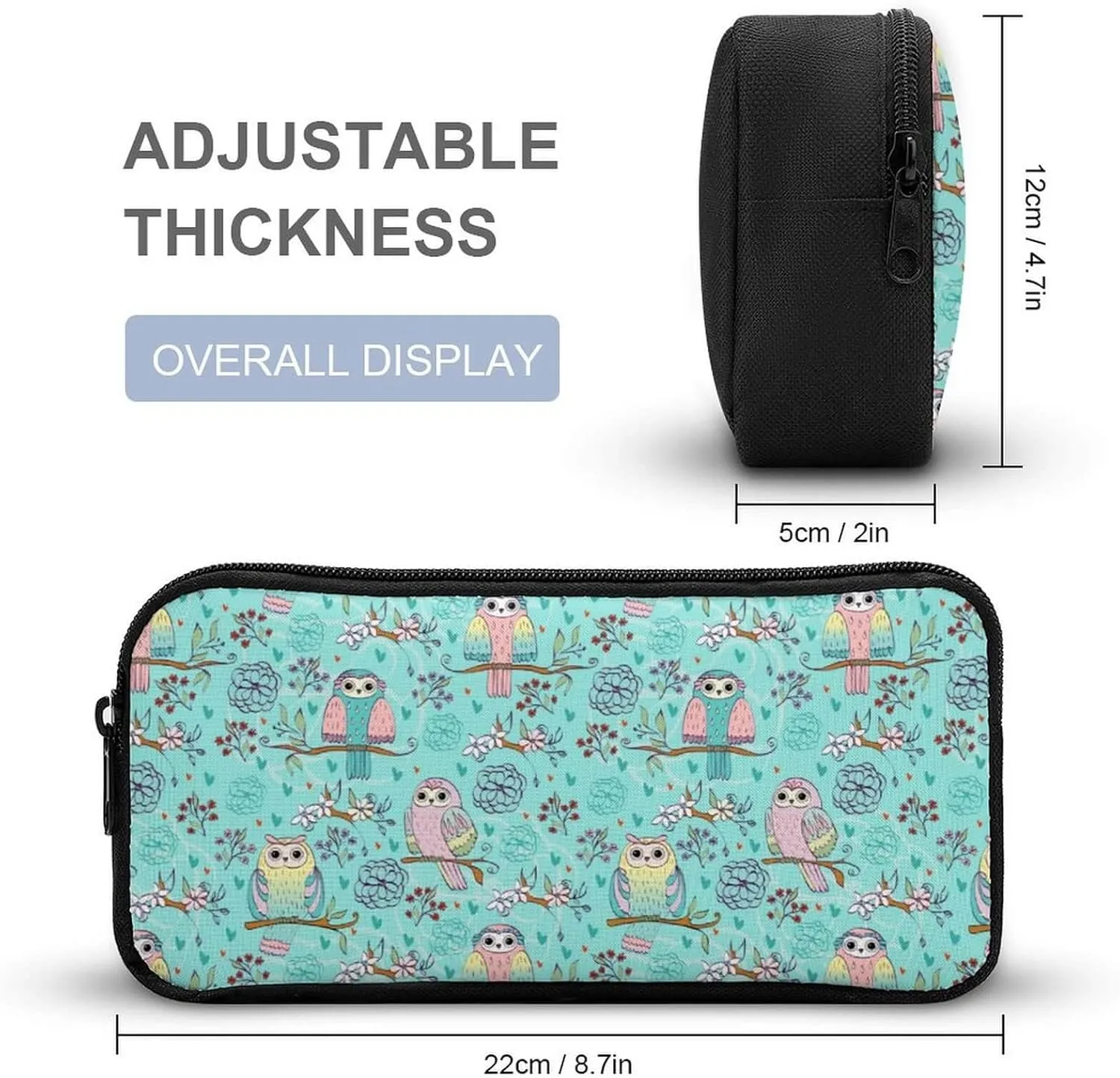 Owl Backpack with Lunch Box & Pencil Case for Kids Girls Boys School, 16 Inch Cute Owls Bookbag, School Backpack for Students Children, Lightweight, Large Capacity