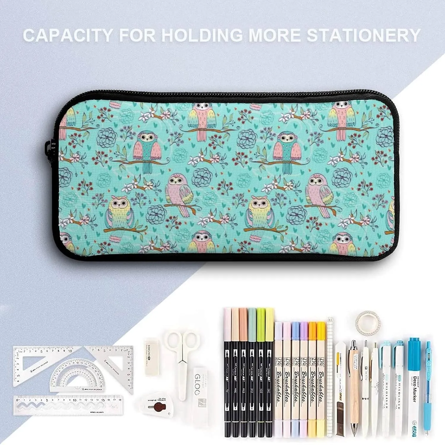 Owl Backpack with Lunch Box & Pencil Case for Kids Girls Boys School, 16 Inch Cute Owls Bookbag, School Backpack for Students Children, Lightweight, Large Capacity
