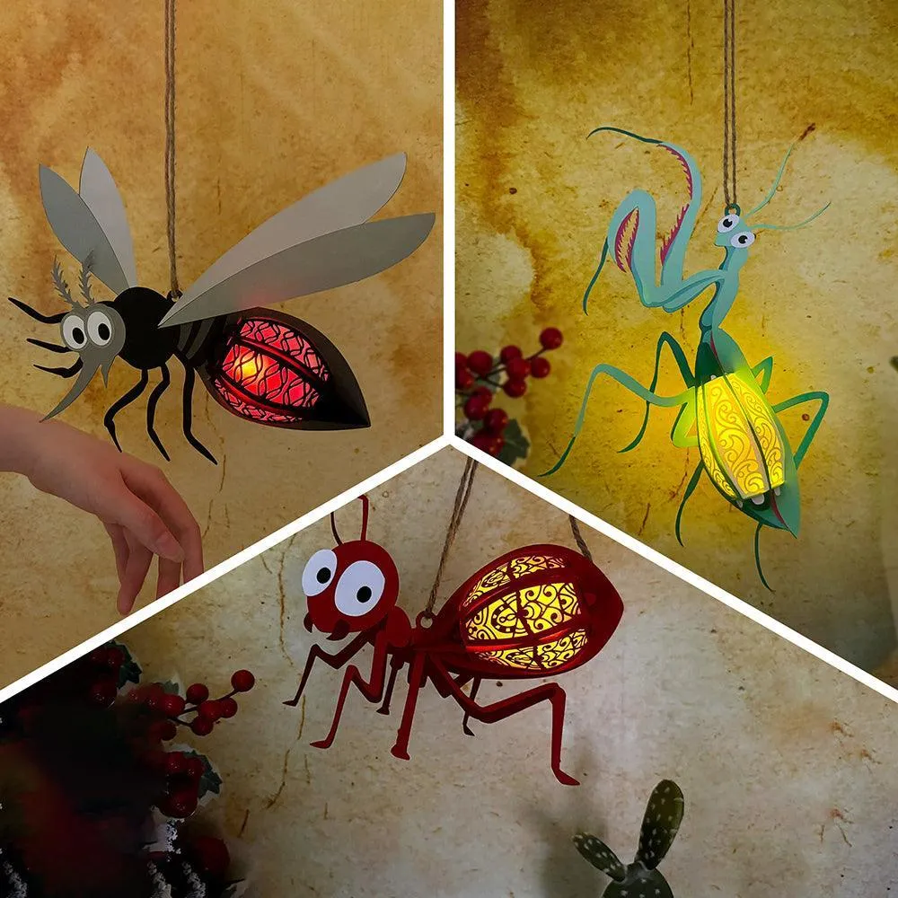 Pack 3 Different Insects - 3D Animal-shapes Lantern File - Cricut File - LightBoxGoodMan