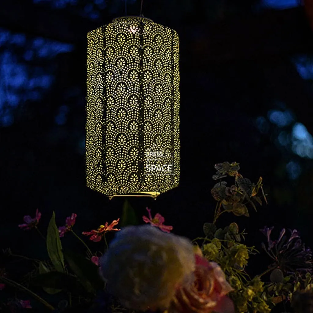 Paisley Cylinder 18 - Pink - Solar Lantern