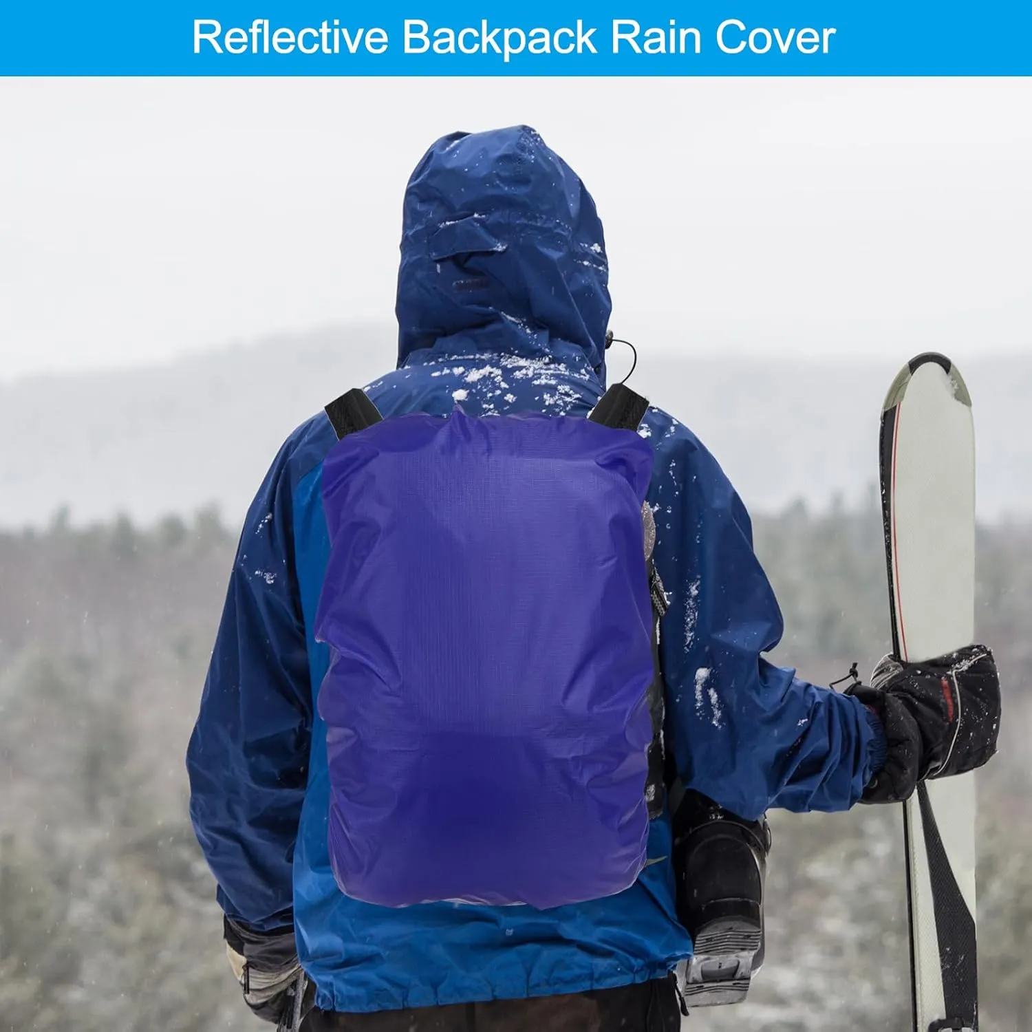 PATIKIL Waterproof Backpack Rain Cover, Backpack Covers with Anti-Slip Cross Buckle Straps & Drawstring Bag for Hiking Camping