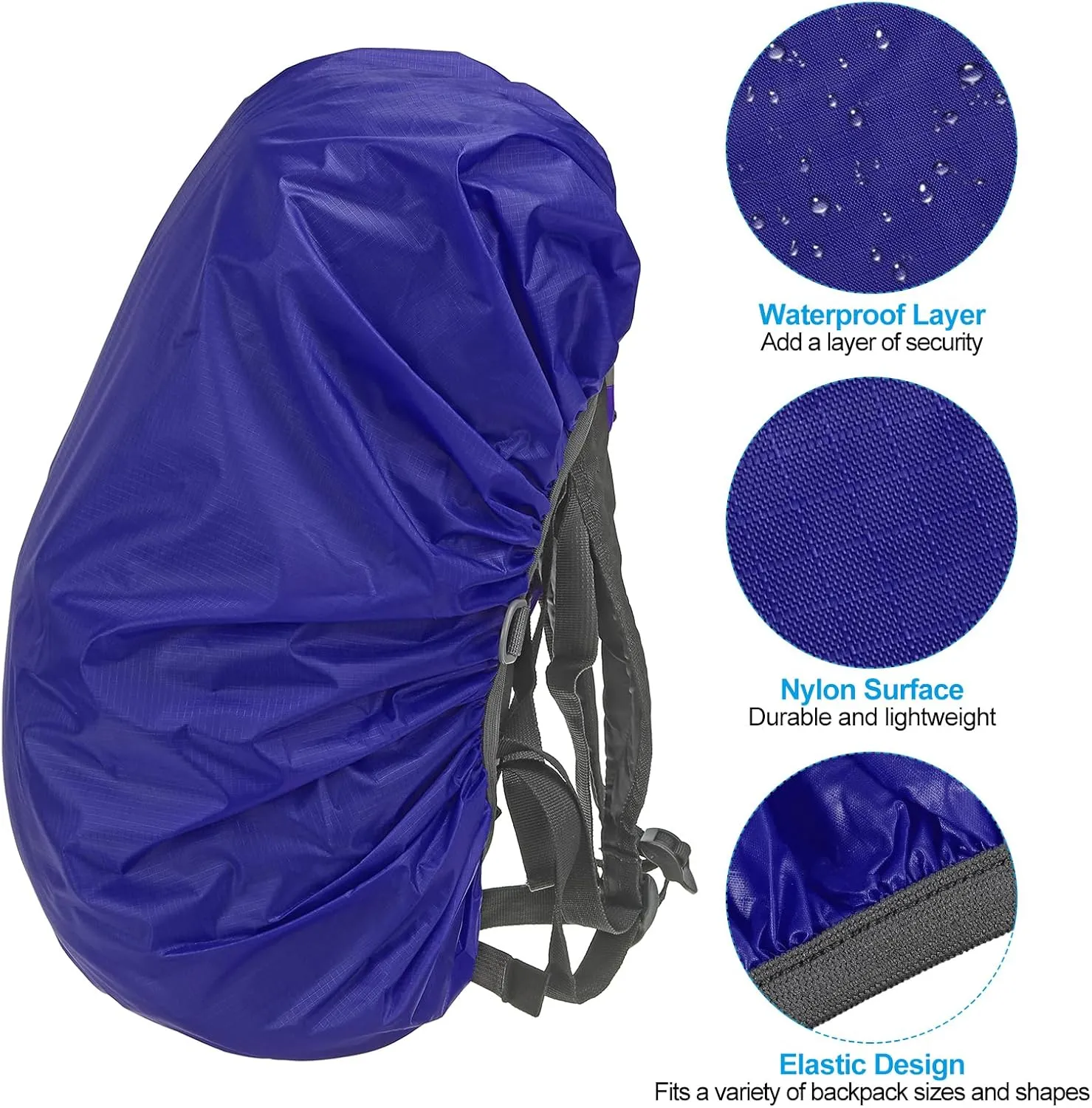 PATIKIL Waterproof Backpack Rain Cover, Backpack Covers with Anti-Slip Cross Buckle Straps & Drawstring Bag for Hiking Camping