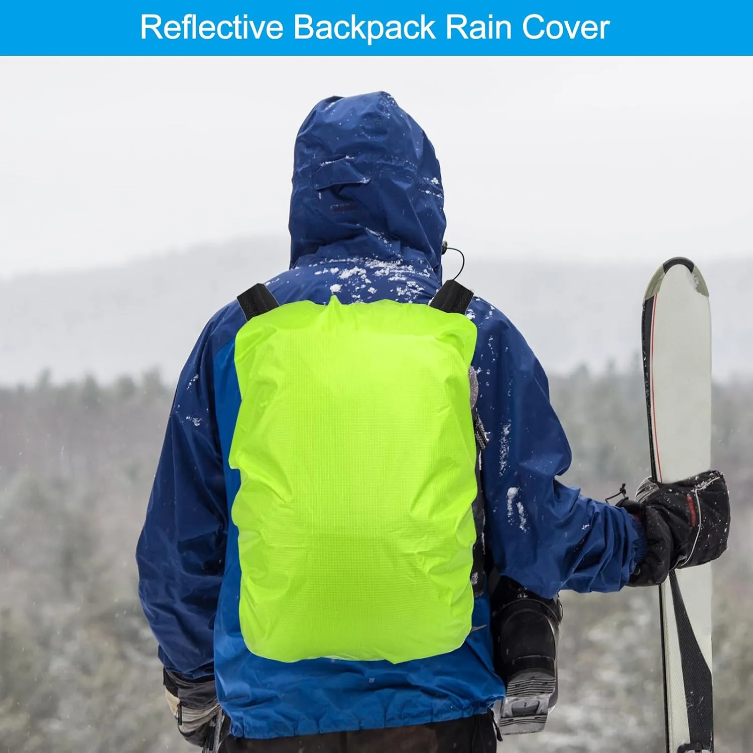 PATIKIL Waterproof Backpack Rain Cover, Backpack Covers with Anti-Slip Cross Buckle Straps & Drawstring Bag for Hiking Camping