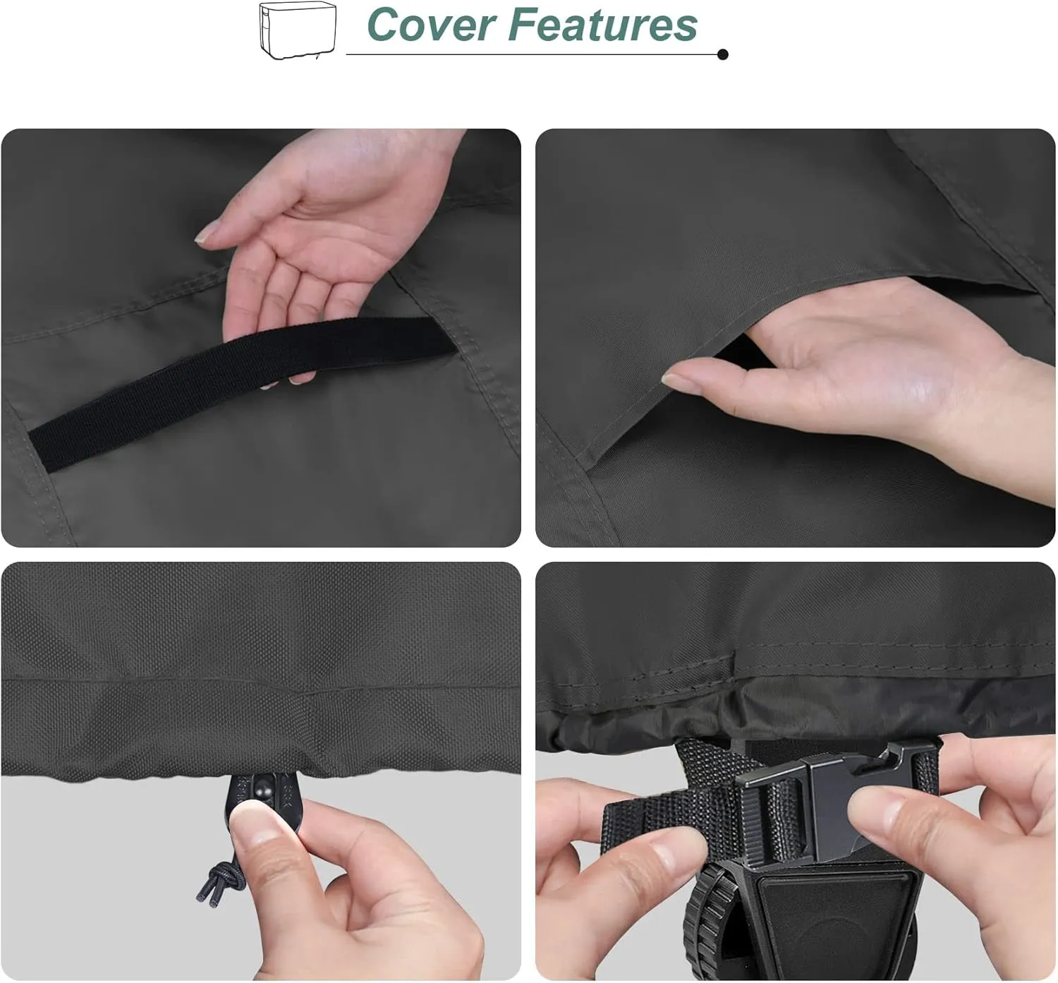 Patio Prep Table Cover for 52 Inch Keter Unity XL Portable Table, Waterproof Weather-Resistant BBQ Grill Prep Table Cover 54L x 22W x 35H, Black