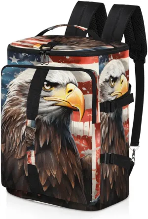 Patriotic Eagles Travel Backpack Carry On Flight Approved for Women Men, 18.9 Inch Large American Flag Airline Approved Luggage Weekender Backpacks