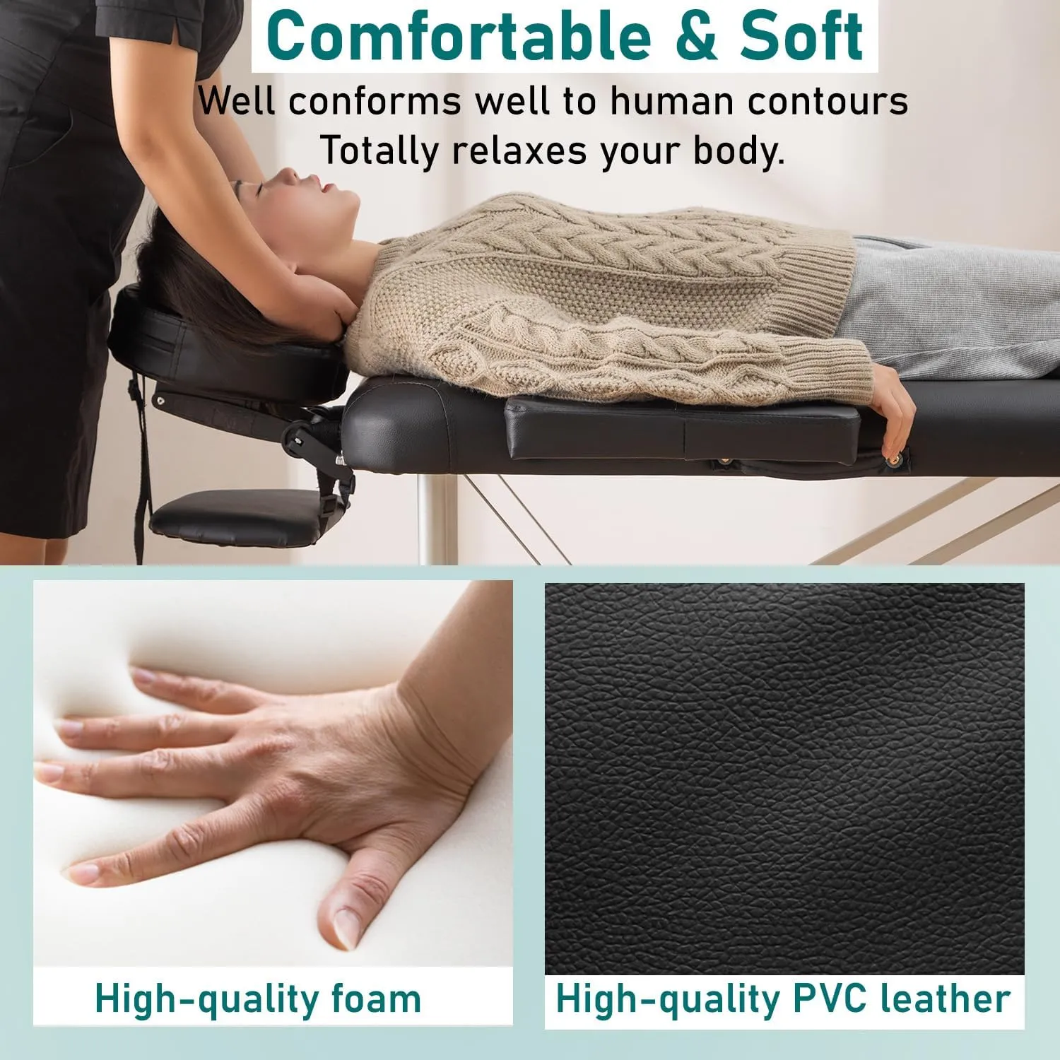 PayLessHere Aluminium Massage Bed Portable Massage Table 24 inche Wide Lash Bed 2 Folding Heigh Adjustable Spa Table with Non-Woven Bag for Spa Footmassage Facial CareSpa Tattoo