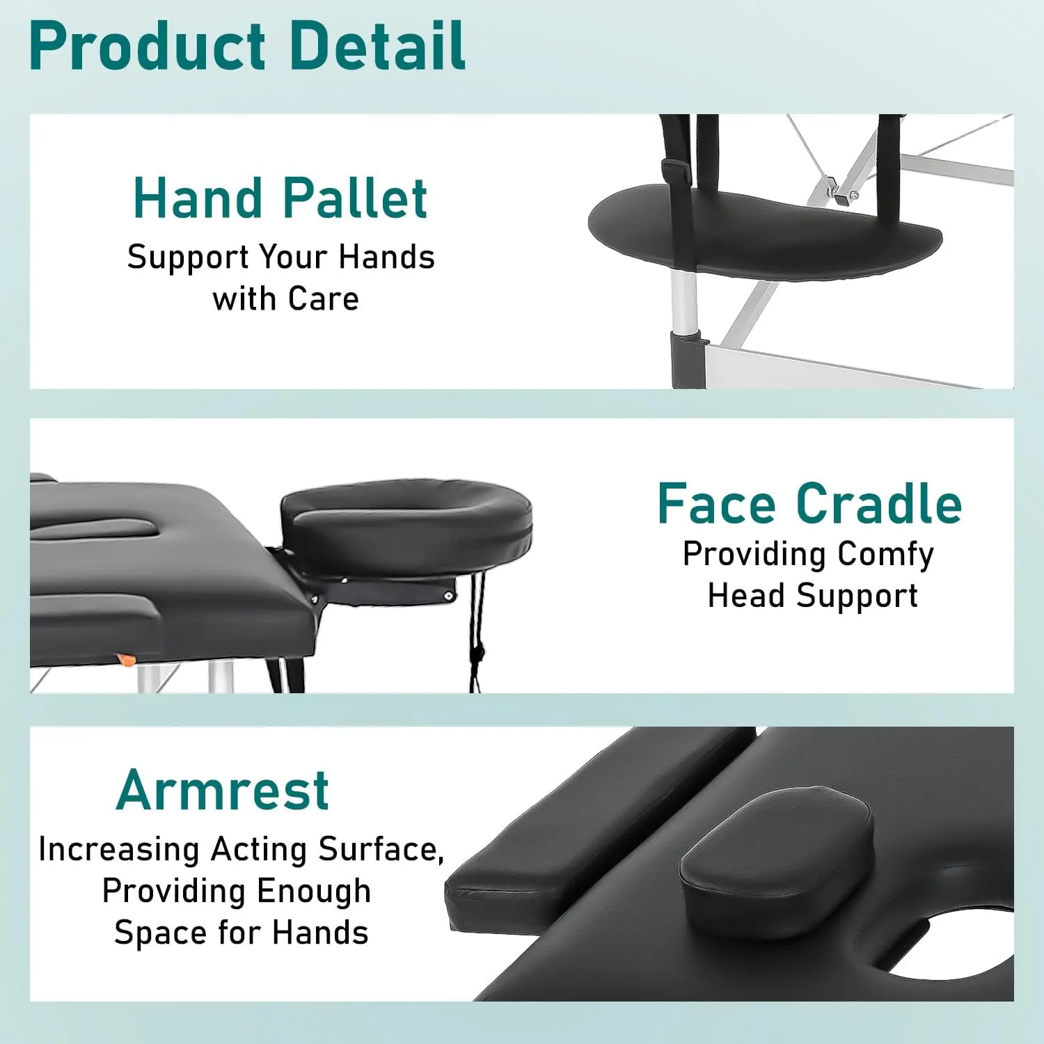 PayLessHere Aluminium Massage Bed Portable Massage Table 24 inche Wide Lash Bed 2 Folding Heigh Adjustable Spa Table with Non-Woven Bag for Spa Footmassage Facial CareSpa Tattoo