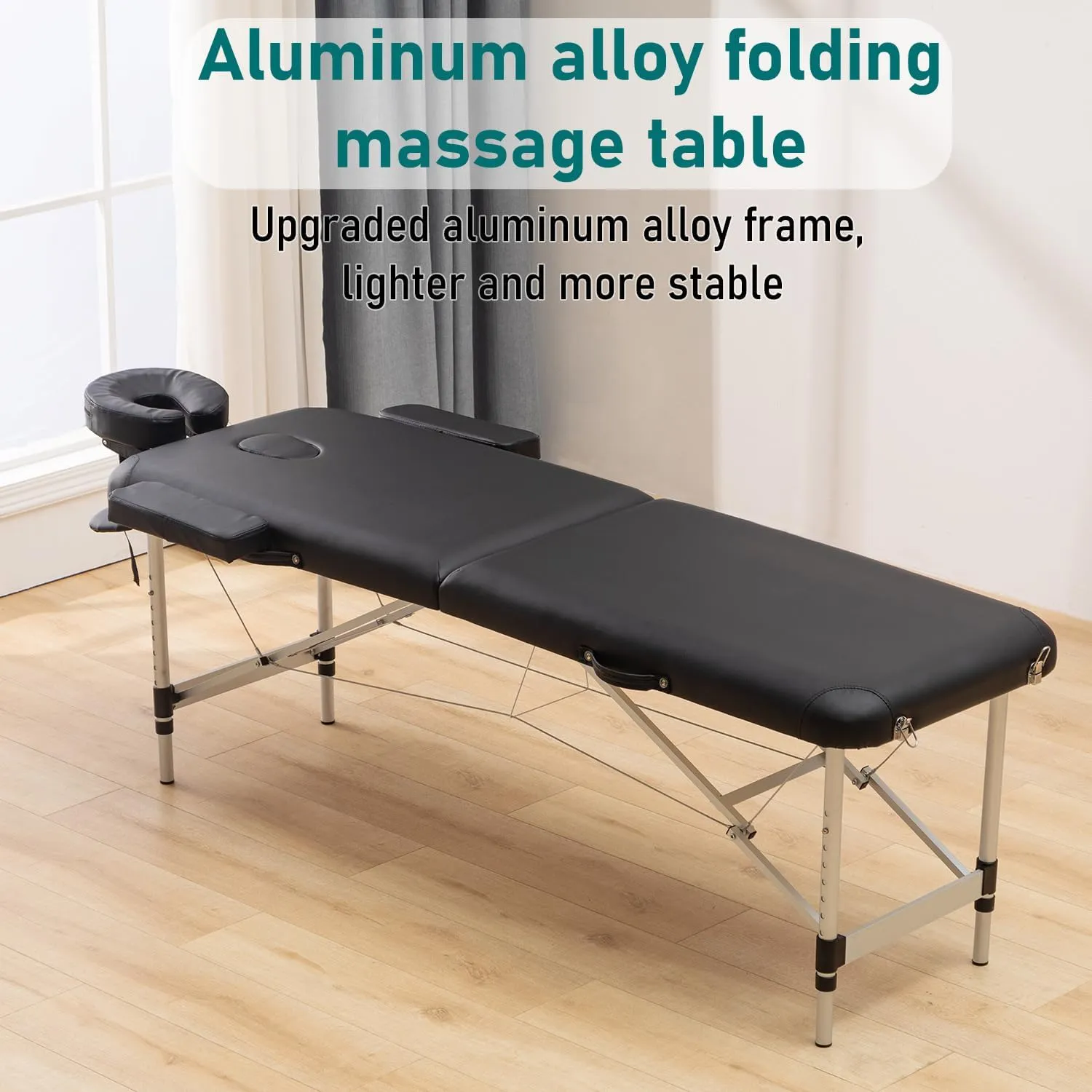 PayLessHere Aluminium Massage Bed Portable Massage Table 24 inche Wide Lash Bed 2 Folding Heigh Adjustable Spa Table with Non-Woven Bag for Spa Footmassage Facial CareSpa Tattoo