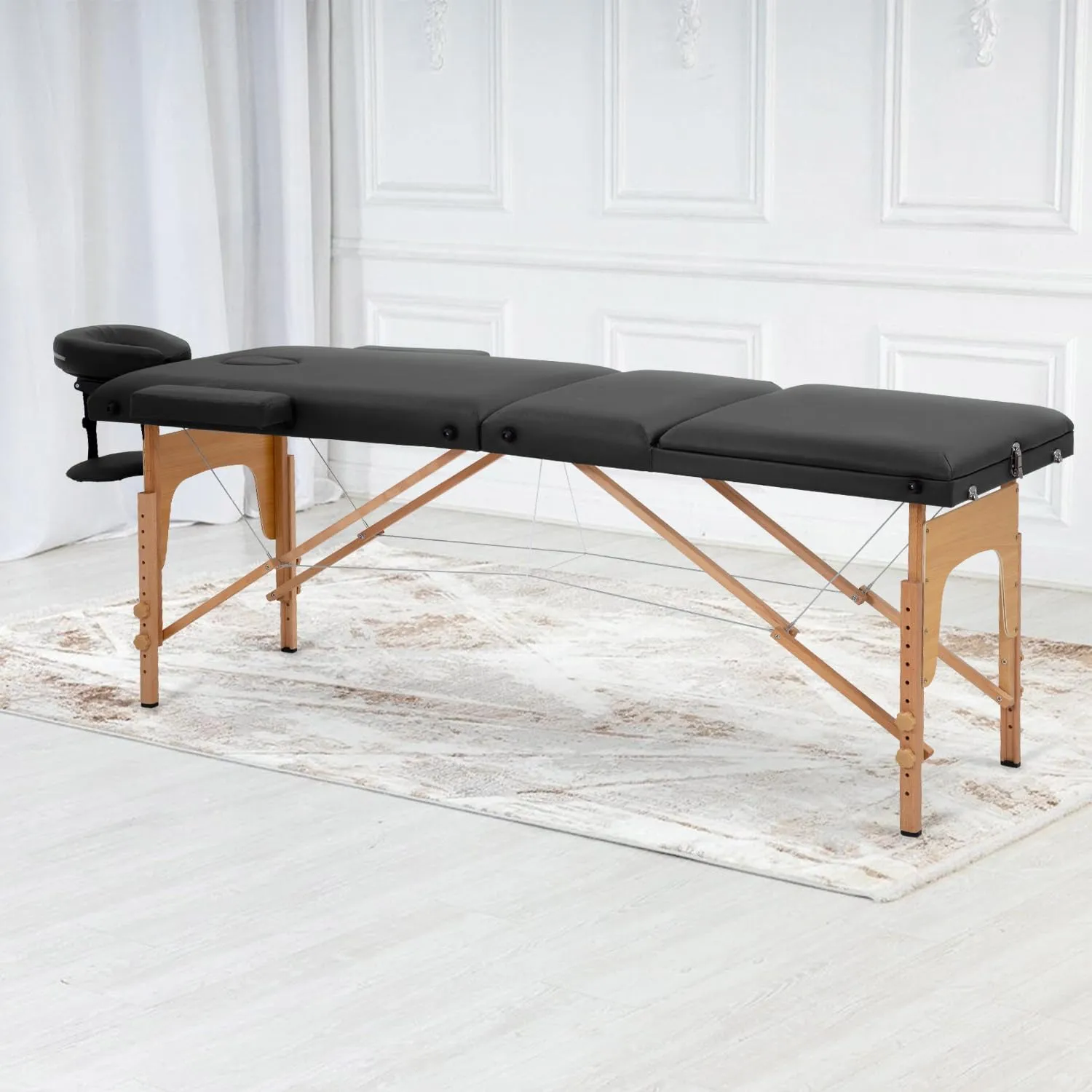 PayLessHere Massage Bed Portable Massage Table 24 inche Wide Lash Bed 3 Folding Heigh Adjustable Spa Table with Non-Woven Bag for Spa Footmassage Facial CareSpa Tattoo