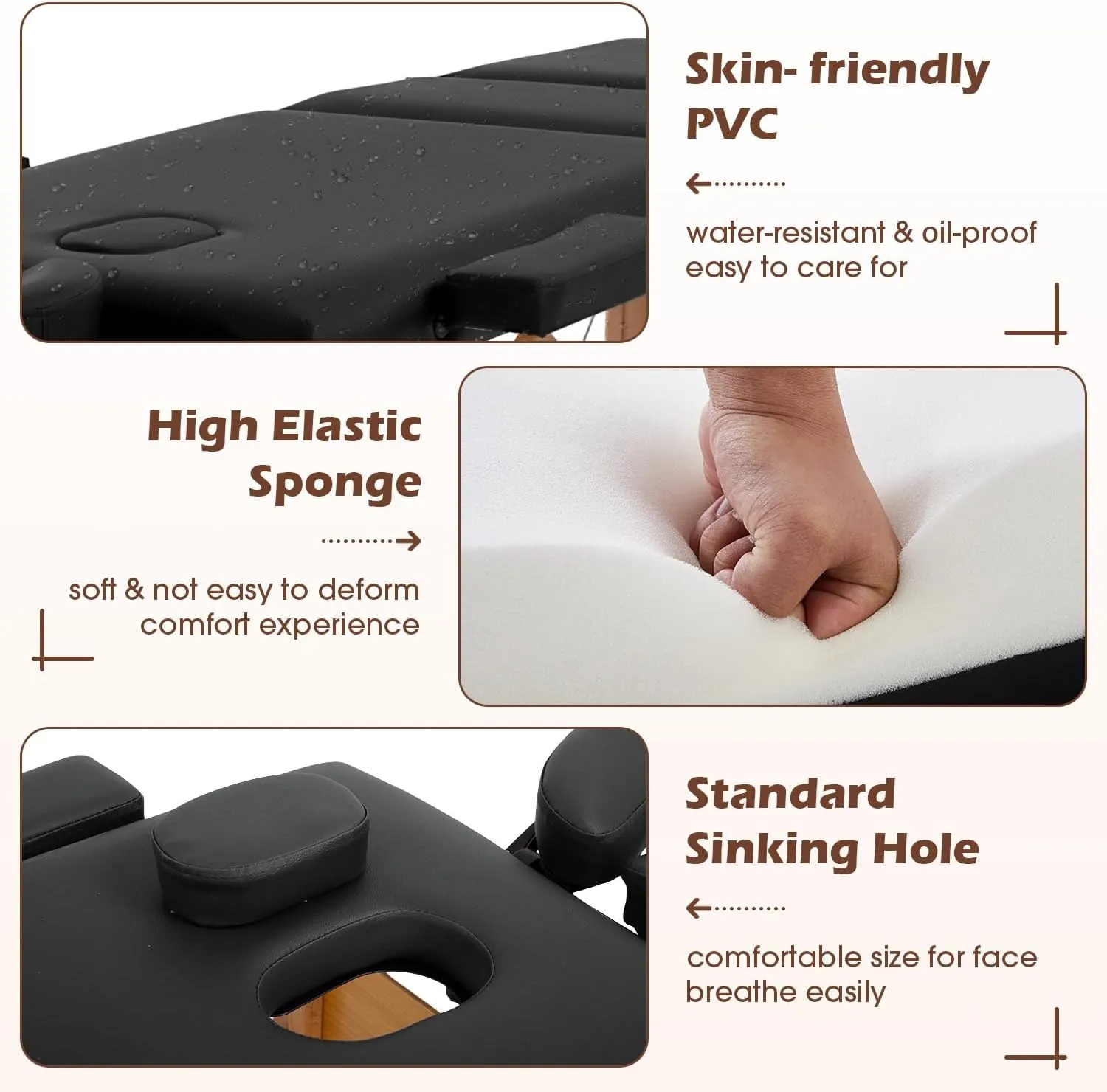 PayLessHere Massage Bed Portable Massage Table 24 inche Wide Lash Bed 3 Folding Heigh Adjustable Spa Table with Non-Woven Bag for Spa Footmassage Facial CareSpa Tattoo