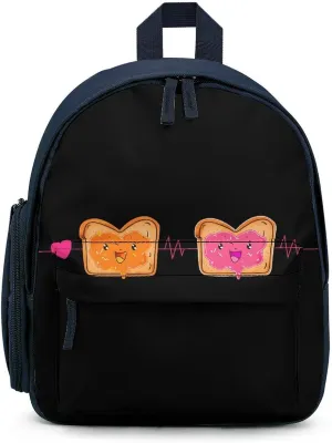 Peanut Butter Jelly Heartbeat Funny Travel Backpack Lightweight Shoulder Bag Casual Daypack for Daily Business for Women Men