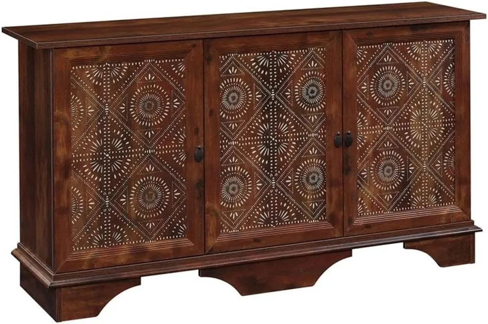 Pemberly Row Contemporary Wood Buffet and Sideboard Table in Curado Cherry
