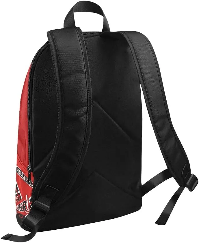 Personalized Cheerleader Black Red & White Backpack with Name Custom Travel Daypack Bag for Man Woman Gifts