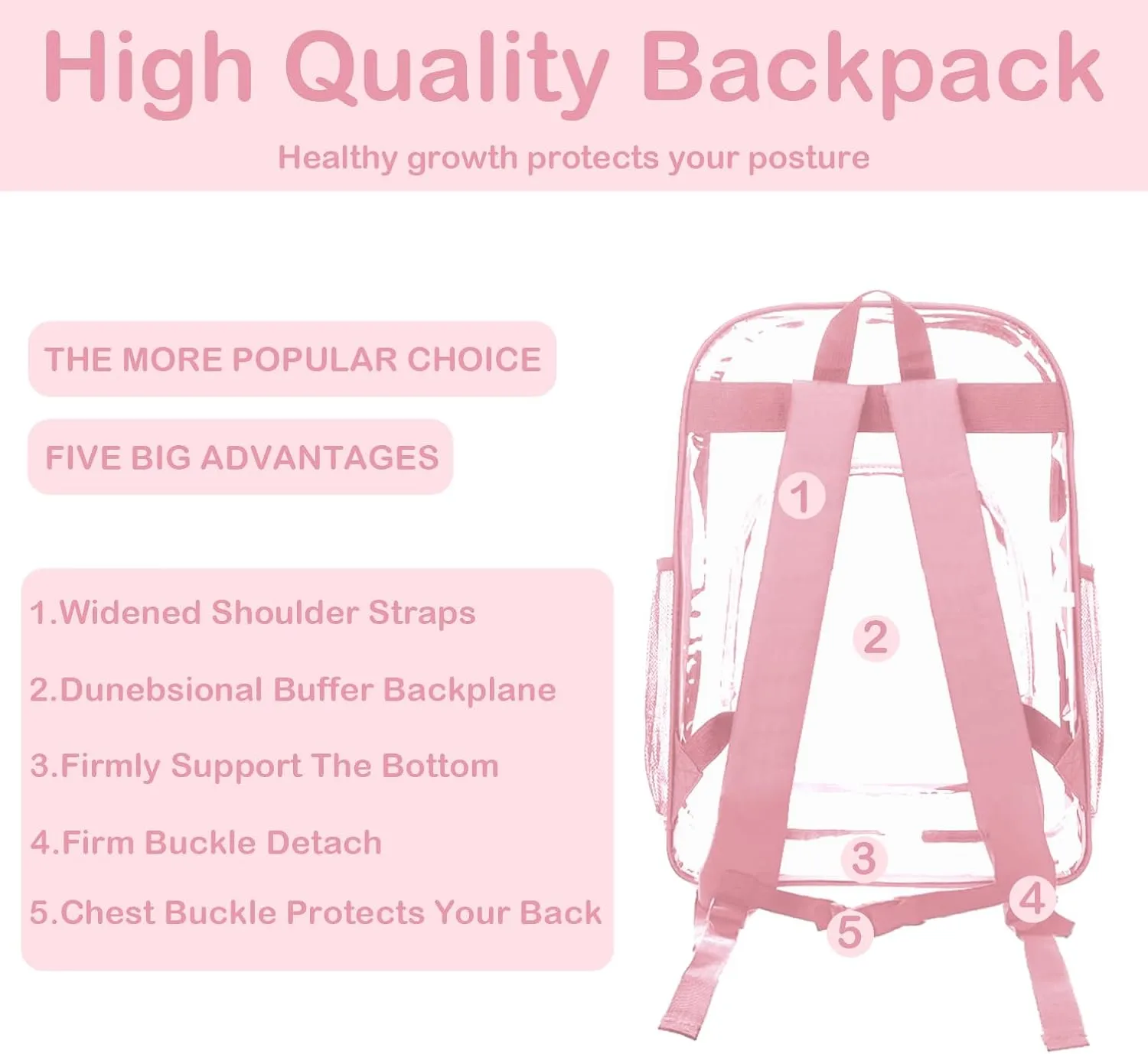 Personalized Clear Backpacks with Name, Custom Unicorn Clear Backpack for Women Men, with Reinforced Strap & Large Capacity PVC Transparent Waterproof Backpacks for Travel Camping Work