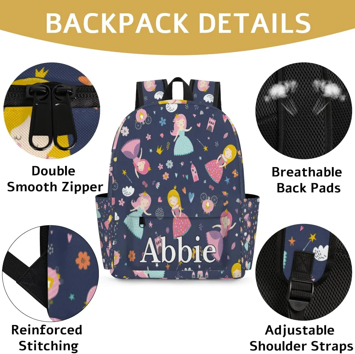 Personalized Kids Backpack for Toddler Girls Cute Lightweight Preschool Elementary Kindergarten Backpack