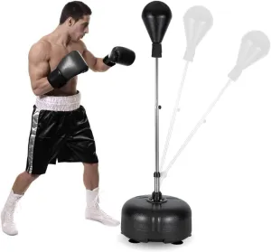 PEXMOR Reflex Bag, Freestanding Punching Bag with Stand, Speed Boxing Ball, Height Adjustable for Adults & Teens, Perfect for Stress Relief/Fitness/Punch Training at Home, Easy Assembly & Durable