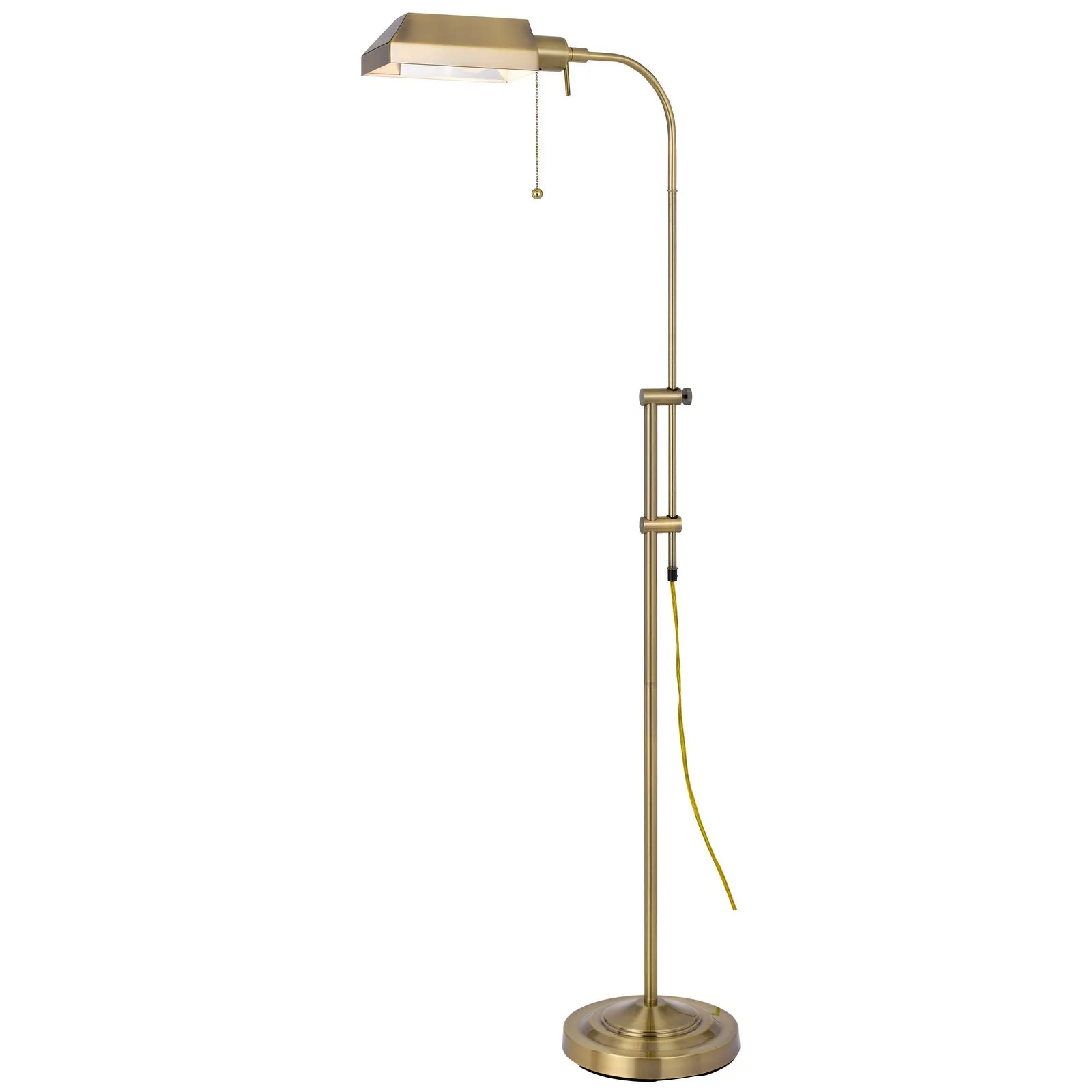 Pharmacy Floor Lamp w/ Adjustable Pole by Cal Lighting BO-117FL-AB Antique Brass