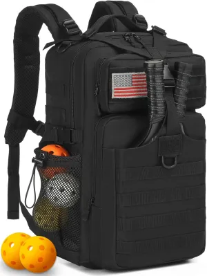 Pickleball Backpack for Men and Women, Tactical Pickleball Paddle Bag with Molle System Design