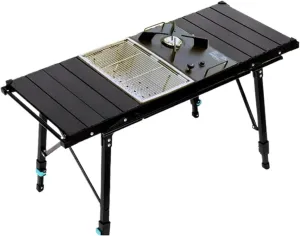 Picnic Camping IGT Table BBQ Grill Table Folding Removable Outdoor Picnic Backpacking FishingTable Light (Color : BBQ Grate)