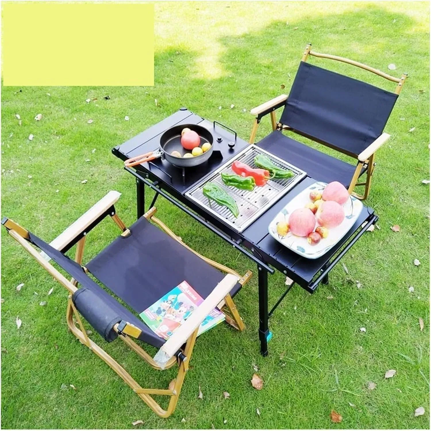 Picnic Camping IGT Table BBQ Grill Table Folding Removable Outdoor Picnic Backpacking FishingTable Light (Color : BBQ Grate)