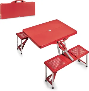 PICNIC TIME Folding Picnic Table, Camping Table, Outdoor Table with Umbrella Hole